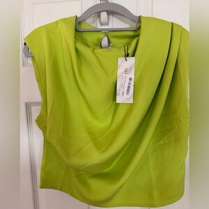Strut and Bolt Cowl Neck Sleeveless Top in Citron